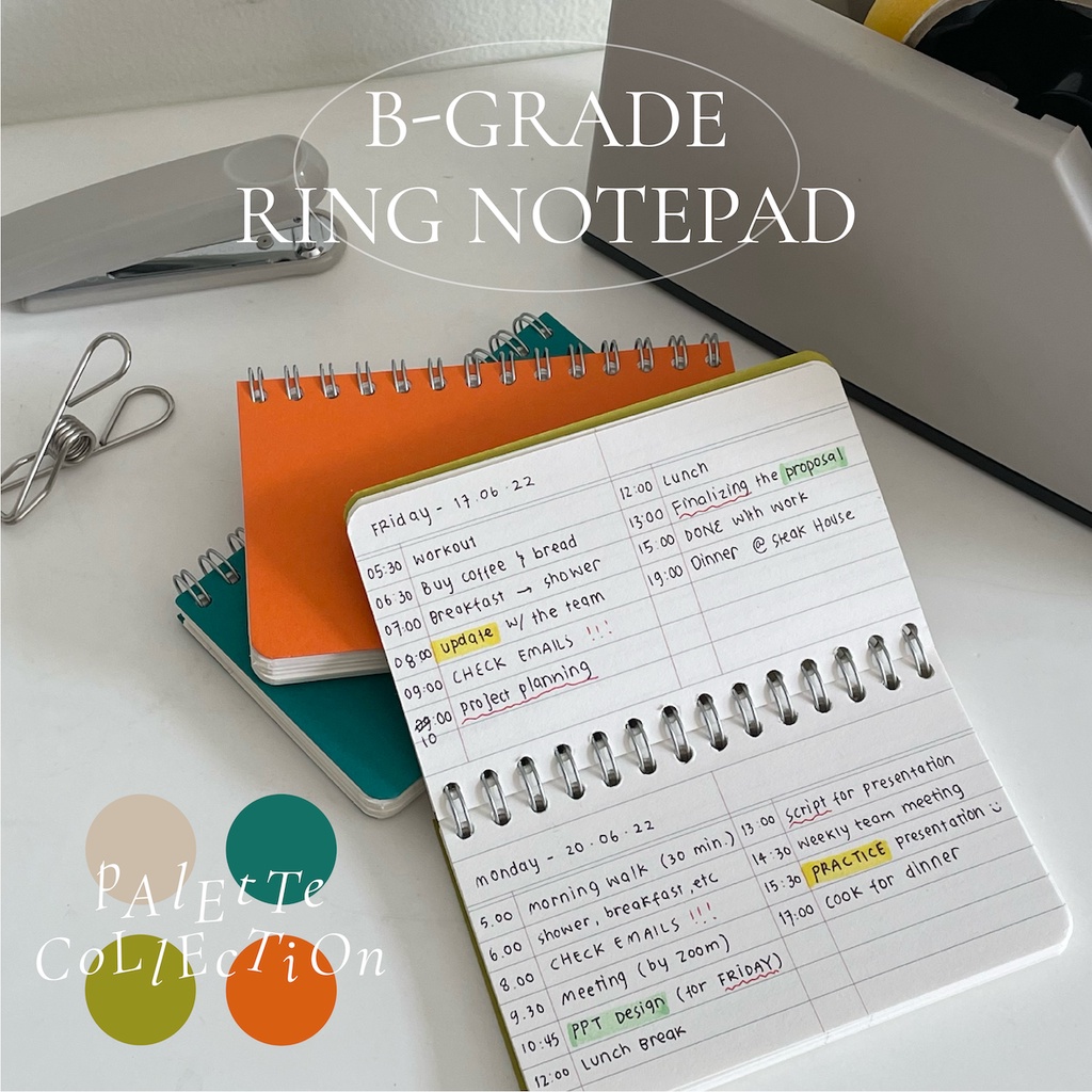 

[B-Grade/Minor Defect] Ring Notepad Palette Collection - Weekly Planner/Checklist/To Do List/Daily Planner/Ideas/Plain/Blank