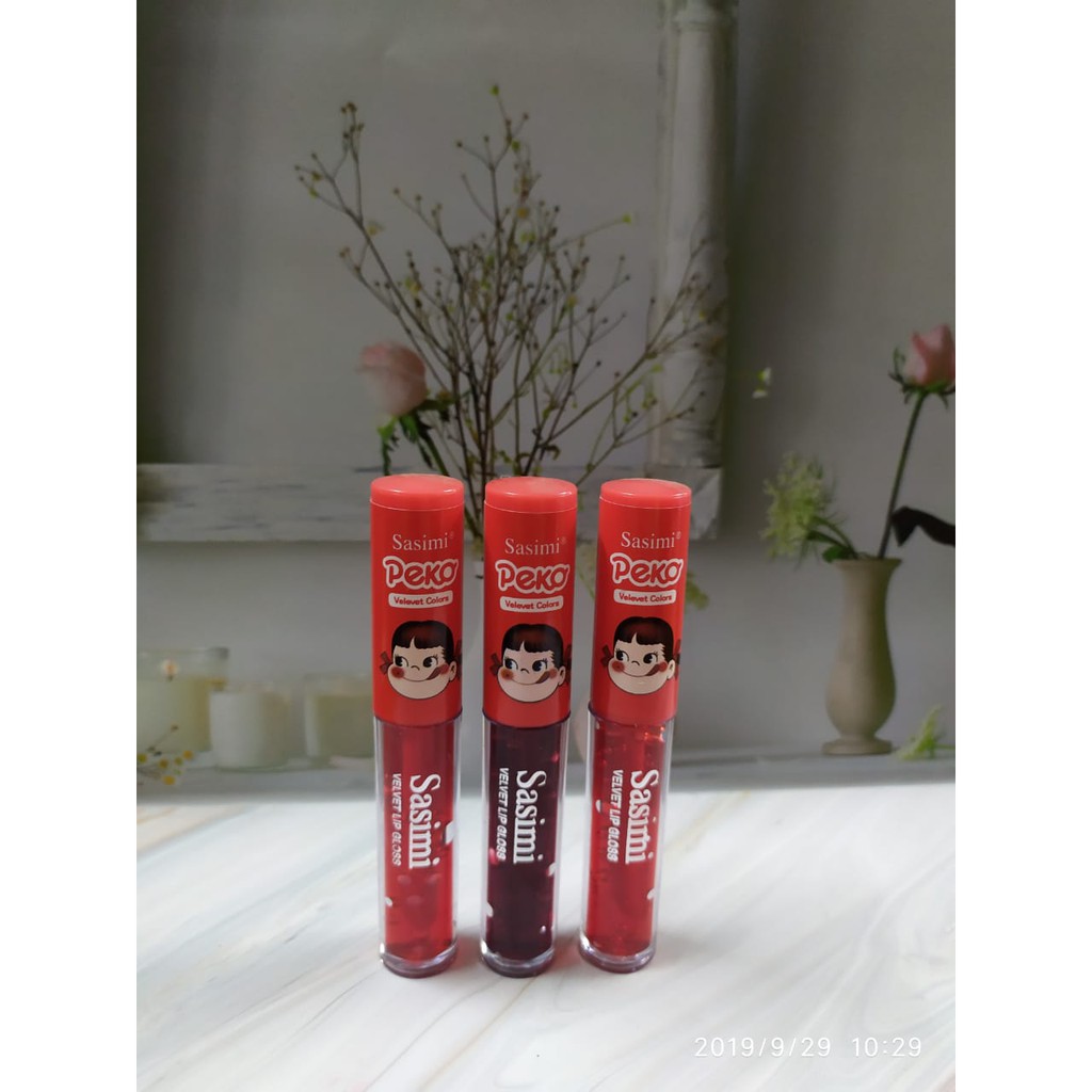 (3 pcs )LIP TINT PEKO RED VELEVET COLOR SASIMI Lip Glosss-1818