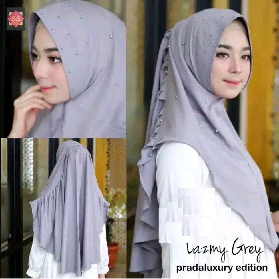 Jilbab Ceruti Dua Tumpuk Model Khimar Benic Softpad Antem Variasi