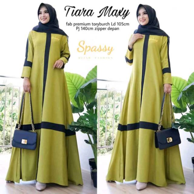 Gamis murah dress murah busana muslim wanita terbaru Tiara maxy bahan moscrepe 1kg muat 2pcsi