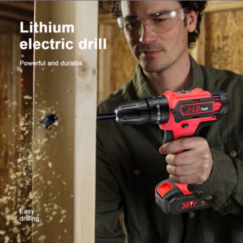 Mesin Bor Cordless JLD 36v Impact Drill Bor tanpa kabel