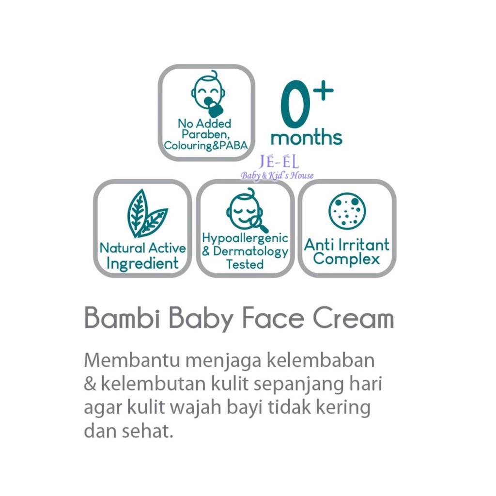 Bambi Baby Face Cream 50ml/Lotion Pelembab Perawatan Wajah Bayi