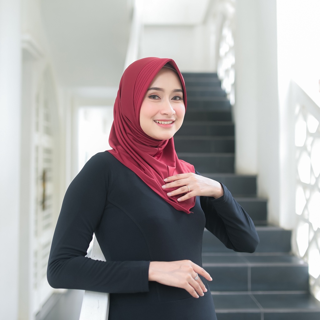 Hijab Bergo Jersey Hamidah / Bergo Jersey menutup dada / Hijab instan jersey Sarah / bergo sport jersey
