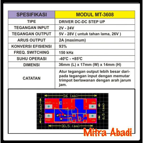 Step UP Modul Power Booster 2A 5-28V DC-DC