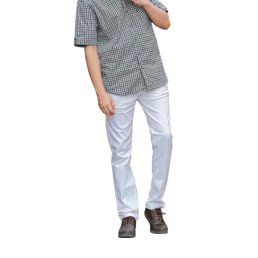 CELANA PANJANG CHINO PRIA SLIMFIT WARNA PUTIH BRIGHT WHITE TWILL COTTON UKURAN M-XL