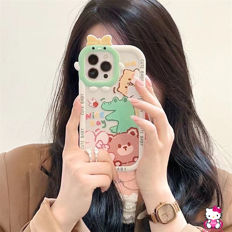 Soft Case Desain Dinosaurus Kelinci Beruang Anjing Untuk IPhone 7 8 Plus XR 11 12 13 Pro MAX X 6 6S Plus XS MAX SE 2020