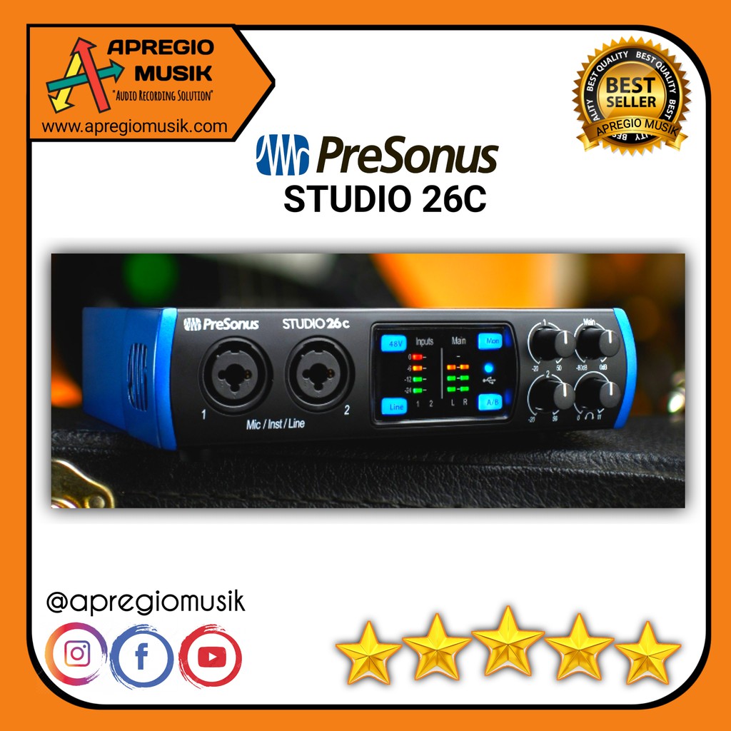 Presonus Studio 26C Soundcard USB Audio Interface Apregio Musik