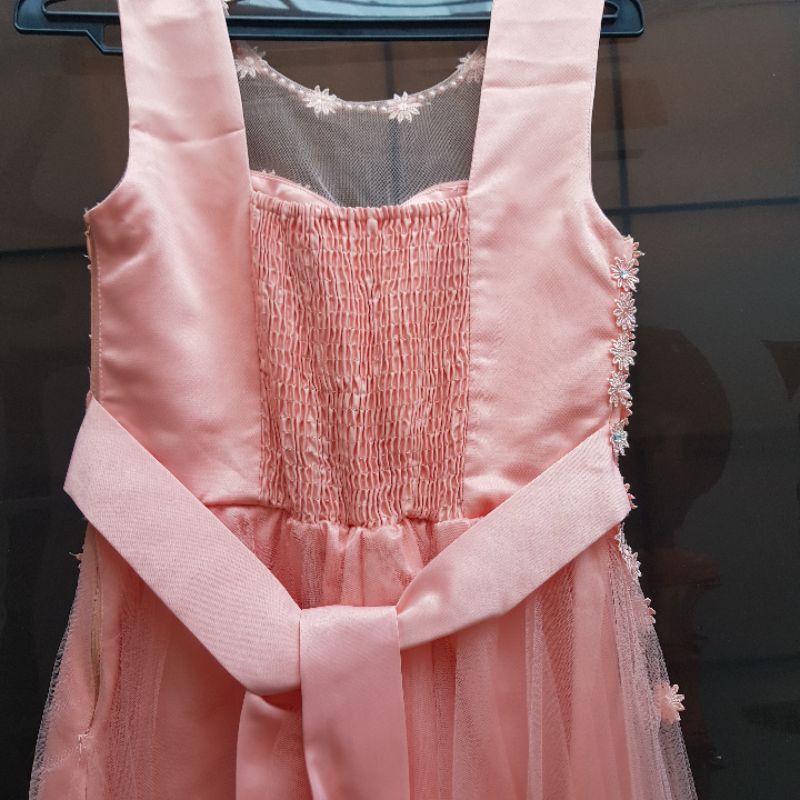 Dress bunga peach - Sweet17th / Pesta / kondangan