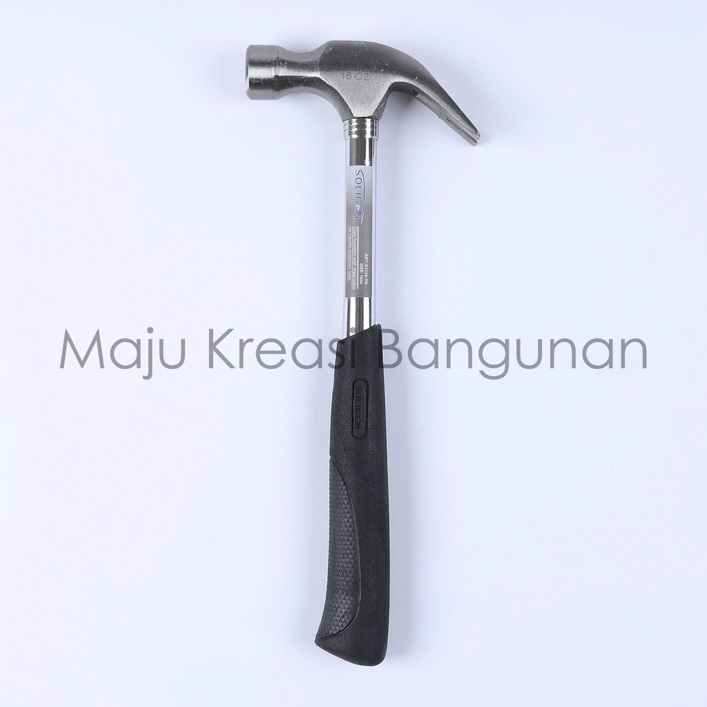 Palu Kambing SOLIGEN 16Oz Gagang Besi Handle Karet Martil Paku Claw Hammer 16 Oz