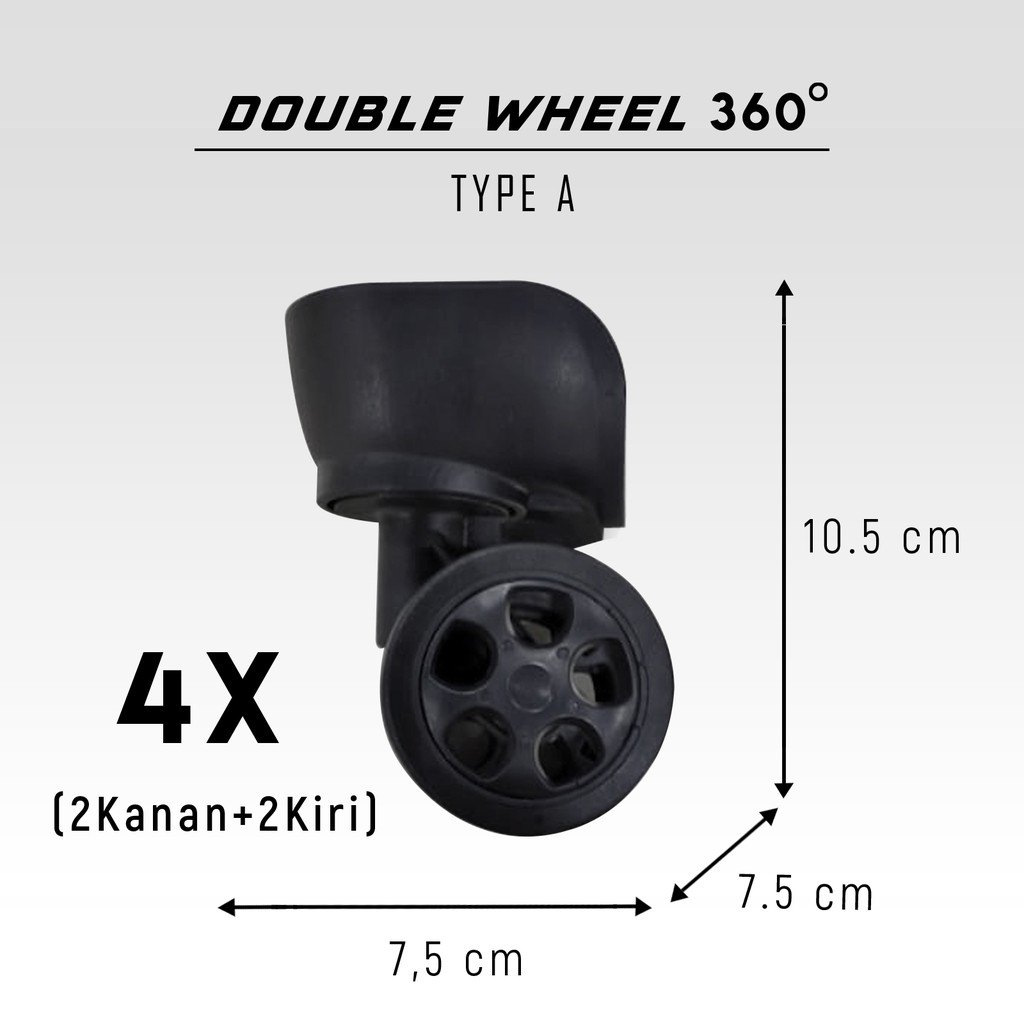 Part Koper : Roda 360 derajat SET 1 KOPER TIPE A