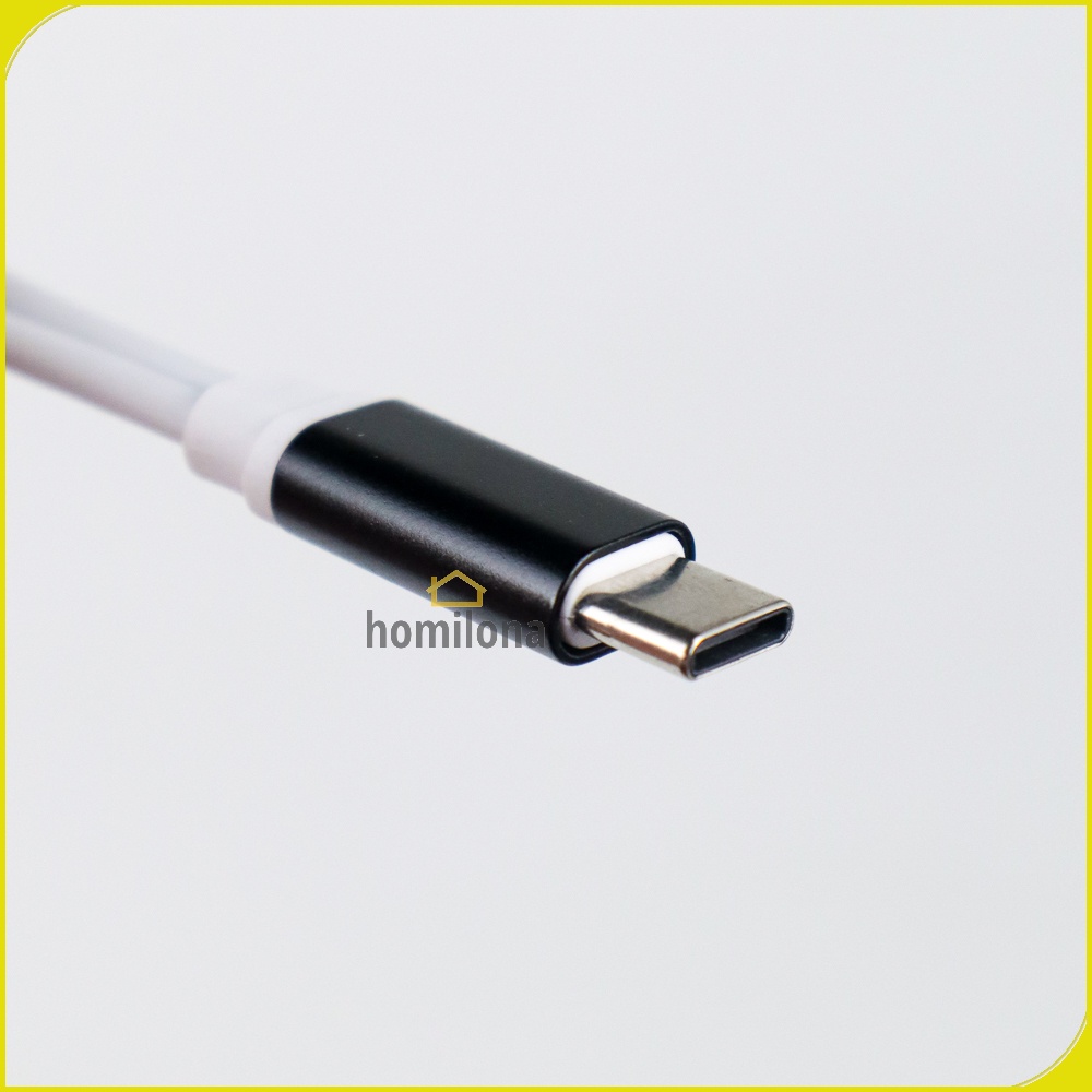Adapter 2 in 1 USB Type C to AUX 3.5mm Headphone + USB Type C - Robotsky S-K06 - Black