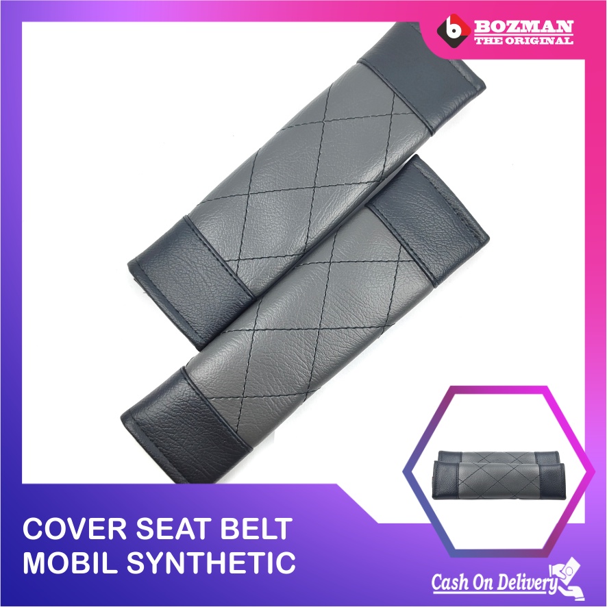 Cover Seat Belt Bahan Kulit Premium (Syntehtic Leather) Aksesories Mobil  Keamanan Safety Berkendara