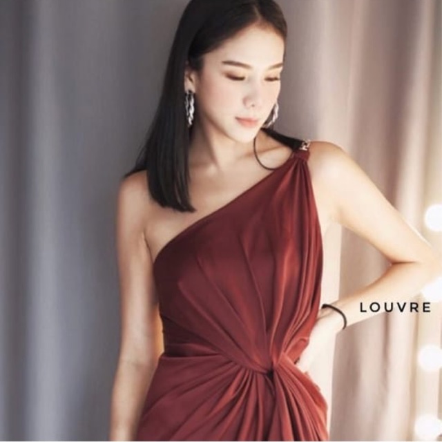 Jual Claire Dress In Maroon Colour By Louvre Dress Pesta Kondangan