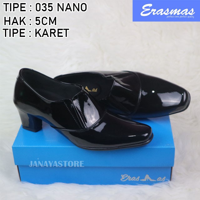 Sepatu Ankle Boot Karet 035 Erasmas Hak 5cm Polwan Kowad Satpol PP Security Satpam