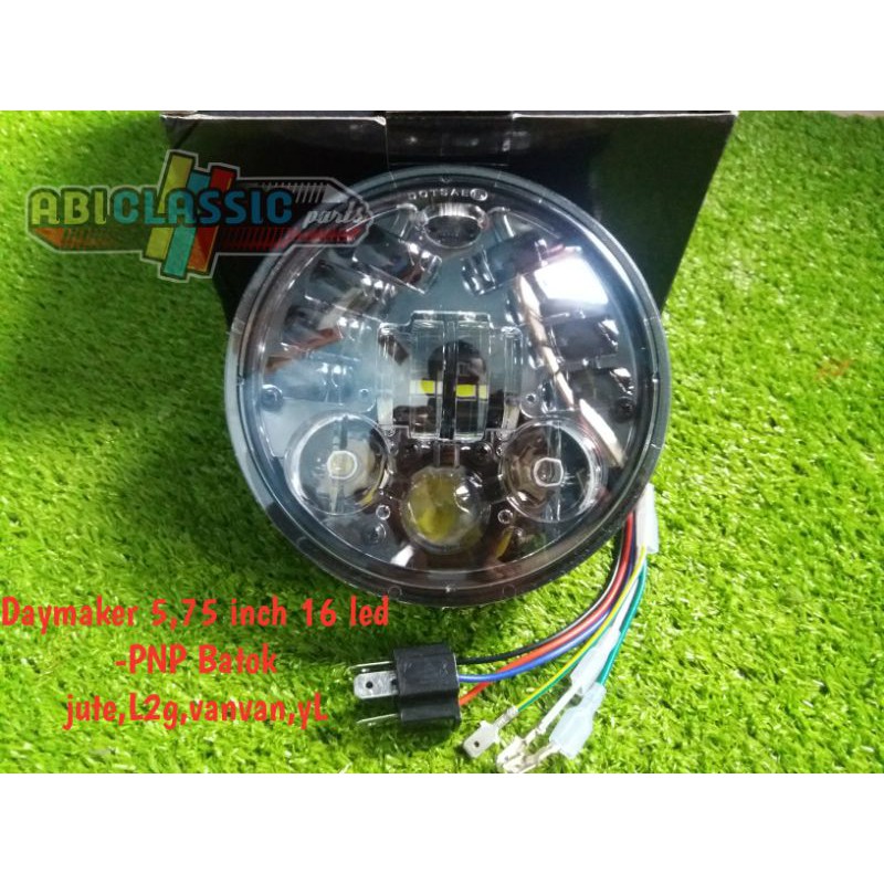 Lampu Daymaker 16 led 5,75 inch dus hitam polos