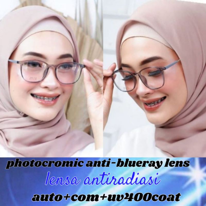 ( Kacamata+lensa Blueray ) Kacamata+Lensa Blueray Photocromic )