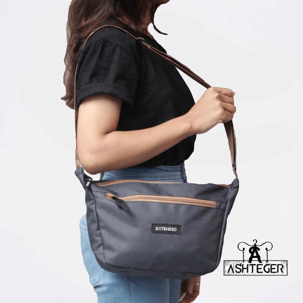 Tas Selempang Pria Wanita Casual Trendy Slingbag Unisex Kuliah Sekolah Kerja Polos Slempang Cowok Korea Murah