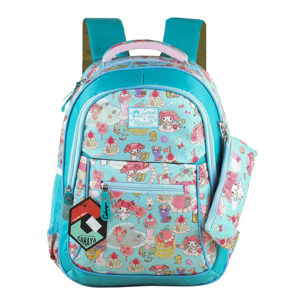 Tas Ransel Permpuan SD Bonus Tempat Pensil Jas Hujan Tas Tas Anak Perempuan My Melody Princess Unicon Cute BONUS Raioncover Jas Hujan Cute TK SD Ransel Gendong Cewek Cantik Gambar Kartun Lucu Imut Keren Murah Awet