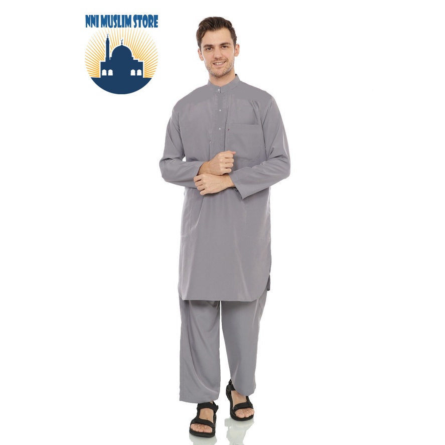 baju kurta pakistan - setelan gamis polos pria muslim - Setelan baju dan celana pria dewasa - koko s