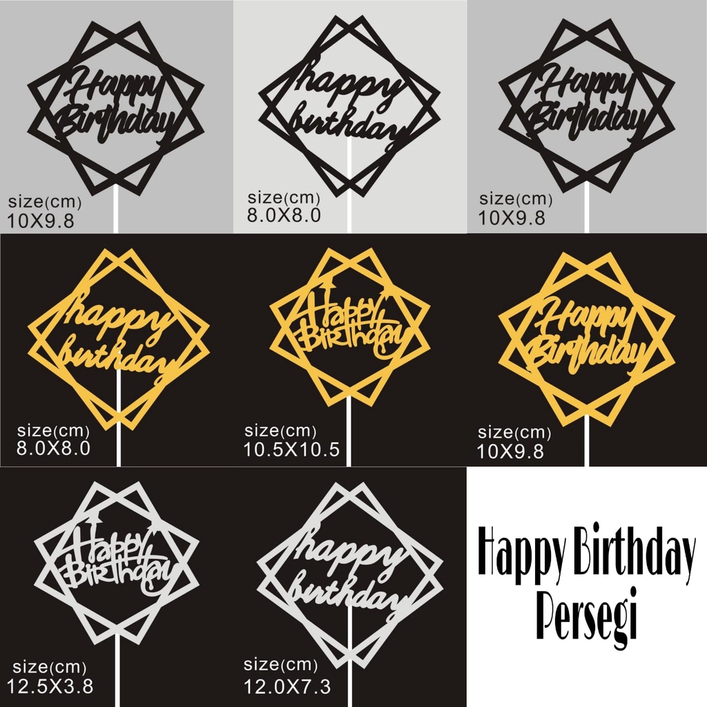 Cake Topper Tulisan Happy Birthday Untuk Dekorasi Kue Ulang Tahun