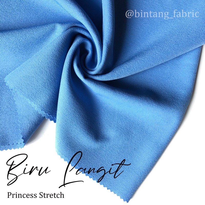 Bahan Kain Princess Stretch Lady Zara 1 meter-Biru Langit