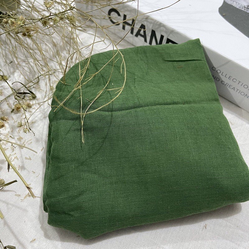 kerudung jilbab segi empat bahan katun paris polos premium warna hijau army tua / hijau lumut