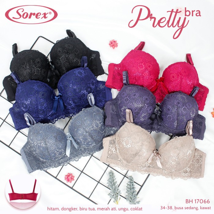 Pretty BH Bra Renda Brukat Cantik Kawat 34-38 Sorex 17066 Original