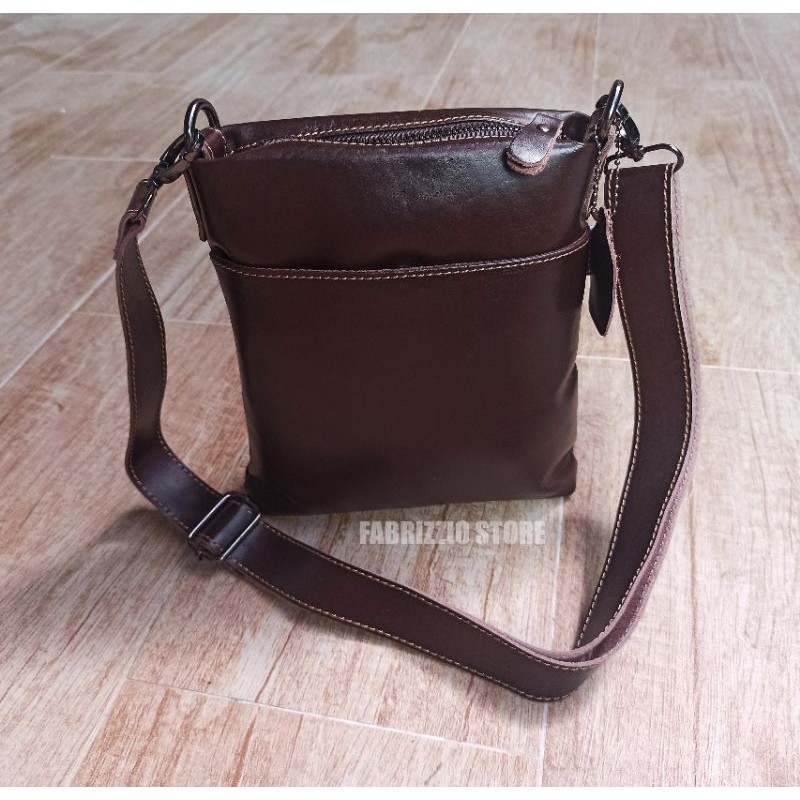 tas pria/ cowok Selempang kulit asli