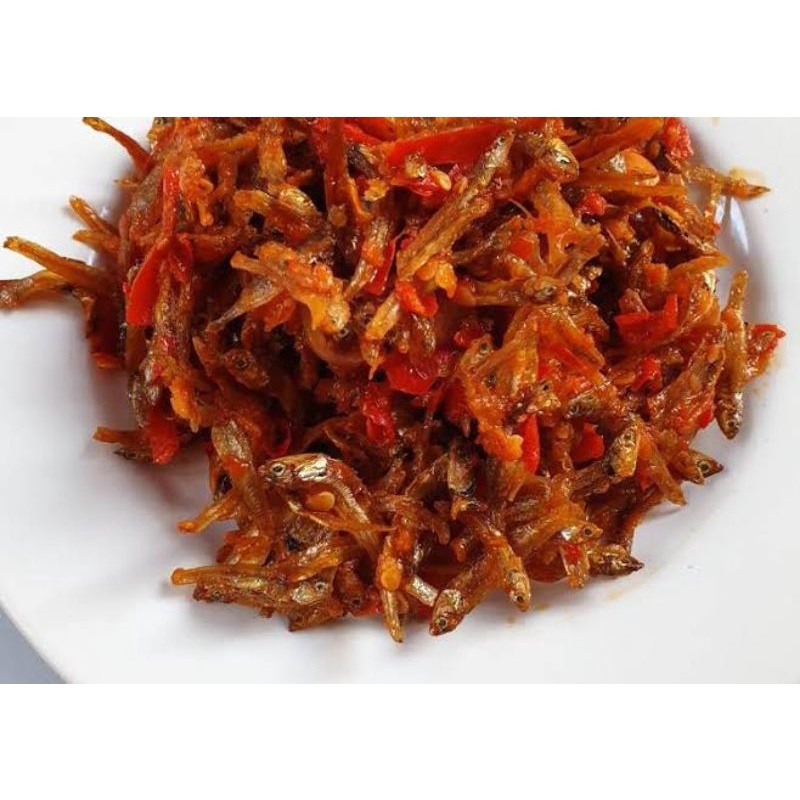 

ikan teri balado sambal siap makan - ikan teri balado sambal siap saji - ikan teri sambal balado halal ready to eat - frozen food ikan teri