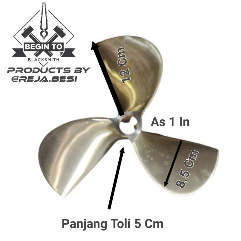 Kipas Perahu KUNINGAN ASLI Type TS180 Stelan Standar