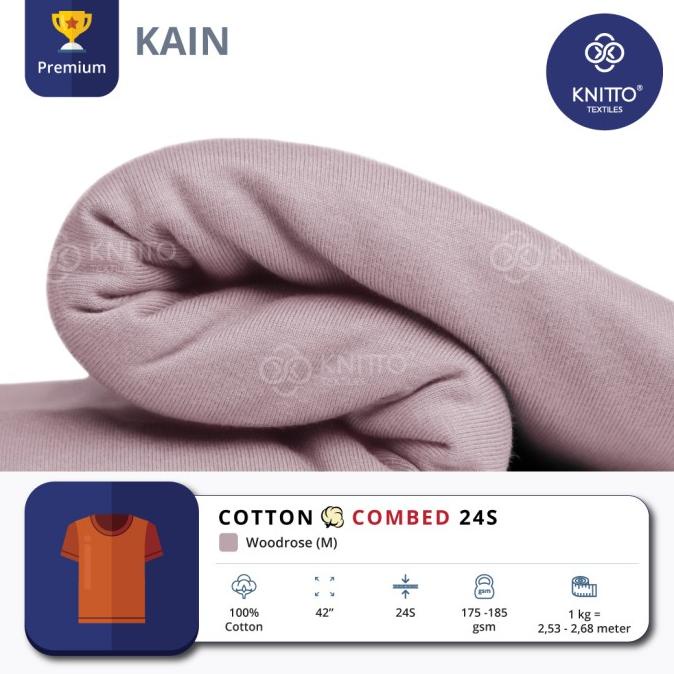 KAIN COTTON COMBED 24S WOODROSE (BAHAN KAOS)