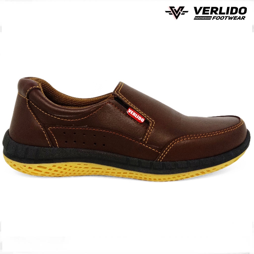 Verlido Sepatu Kulit Pria Slip-on Kulit Premium Asli