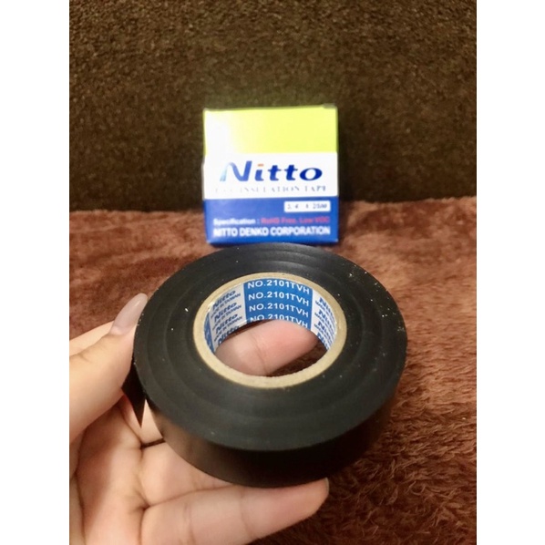 Lem hitam / tape hitam nitto / lakban hitam kecil nitto 3/4” x 25M