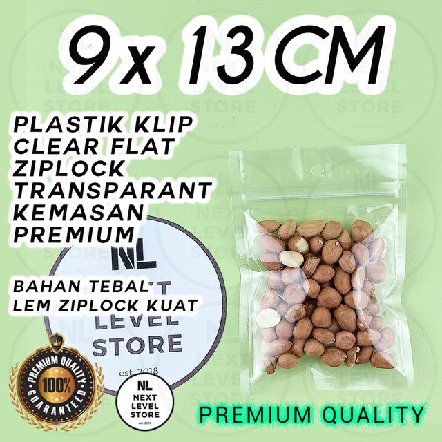 Plastik Klip CLEAR FLAT 9x13 cm Ziplock Kemasan Transparant Premium