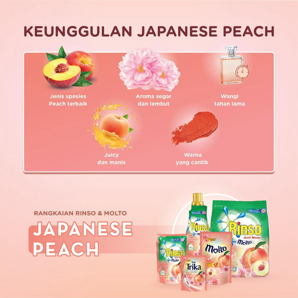 Molto Pelembut Dan Pewangi Pakaian Japanese Peach 720 Ml - Pelembut Baju Pouch Image 7