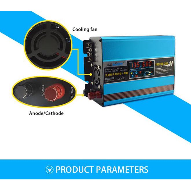 Suoer Solar Inverter 1000W 1000Va 12V 220V Charger + Controller Murah