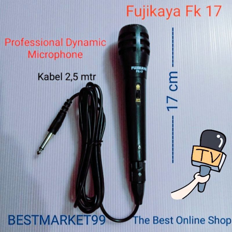 Microphone Fujikaya Fk 17.Mic Karaoke Original Promo Murah Kwalitas Bagus