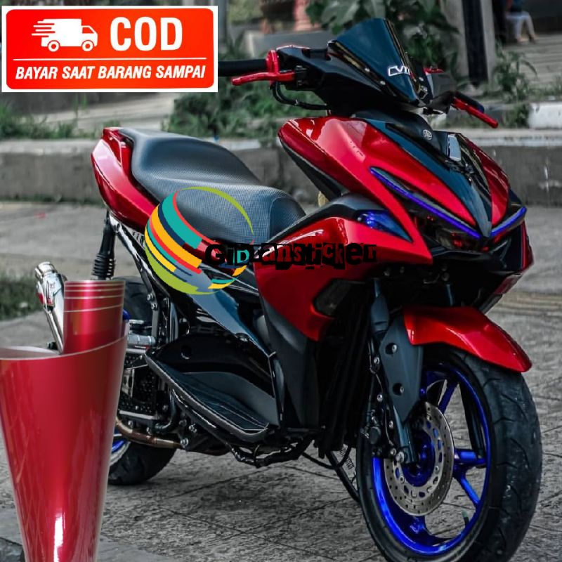 sticker skotlet metalik merah candy glossy / skotlet merah candy /skotlet motor / skotlet mobil