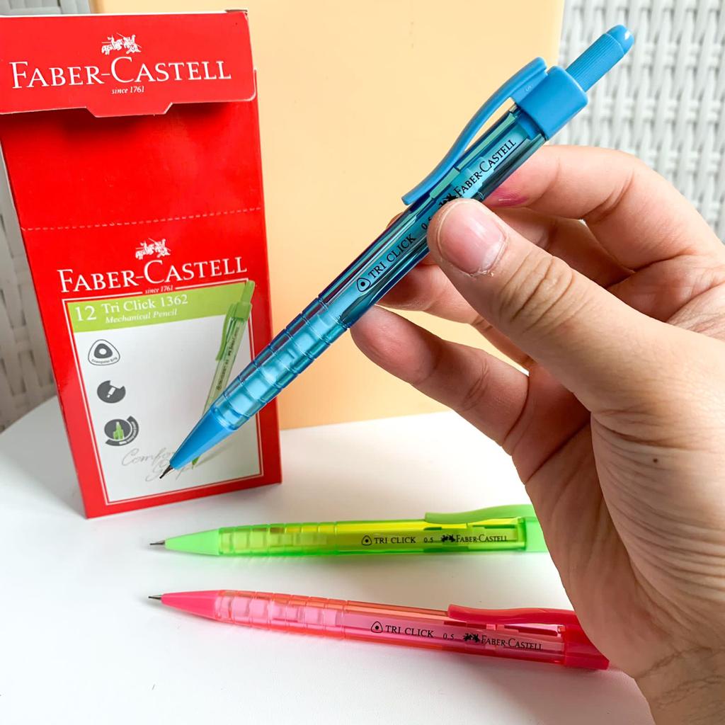 PENSIL MEKANIK FABER CASTELL 2B READY 3 WARNA PINK BIRU HIJAU ADA HAPUSAN NYA HARGA TERMURAH KUALITAS IMPORT