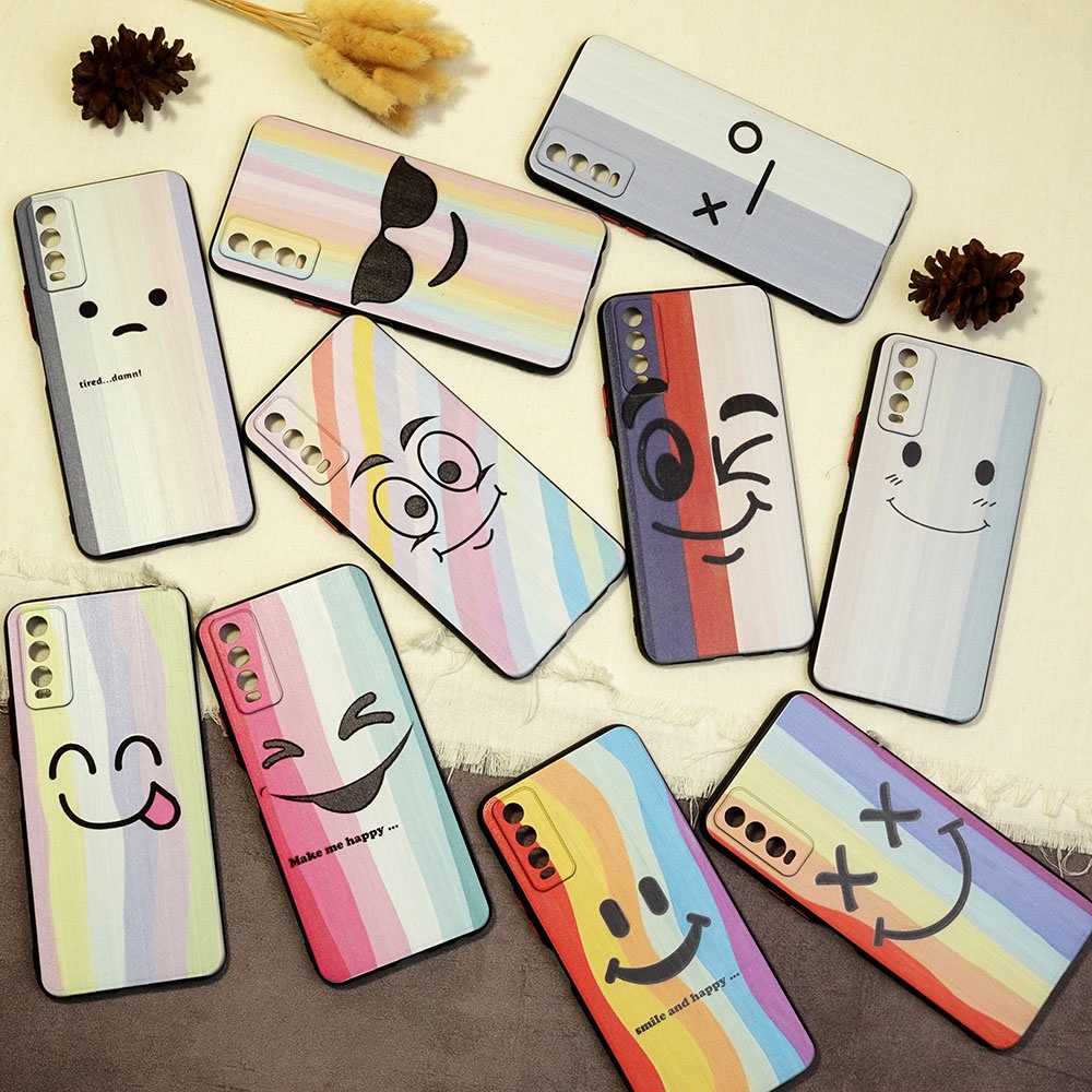 SOFTCASE MOTIF SMILE SAMSUNG A52 A15 A16 A3S A54 A7 A5S A9 2020 A5 2020 Y20 Y12S Y20S Y91 CASE MOTIF SMILE