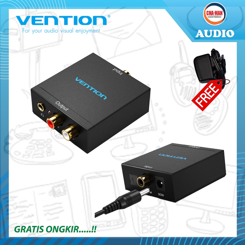 Vention Coaxial Digital Audio Optical to Analog Aux Audio 3.5mm RCA