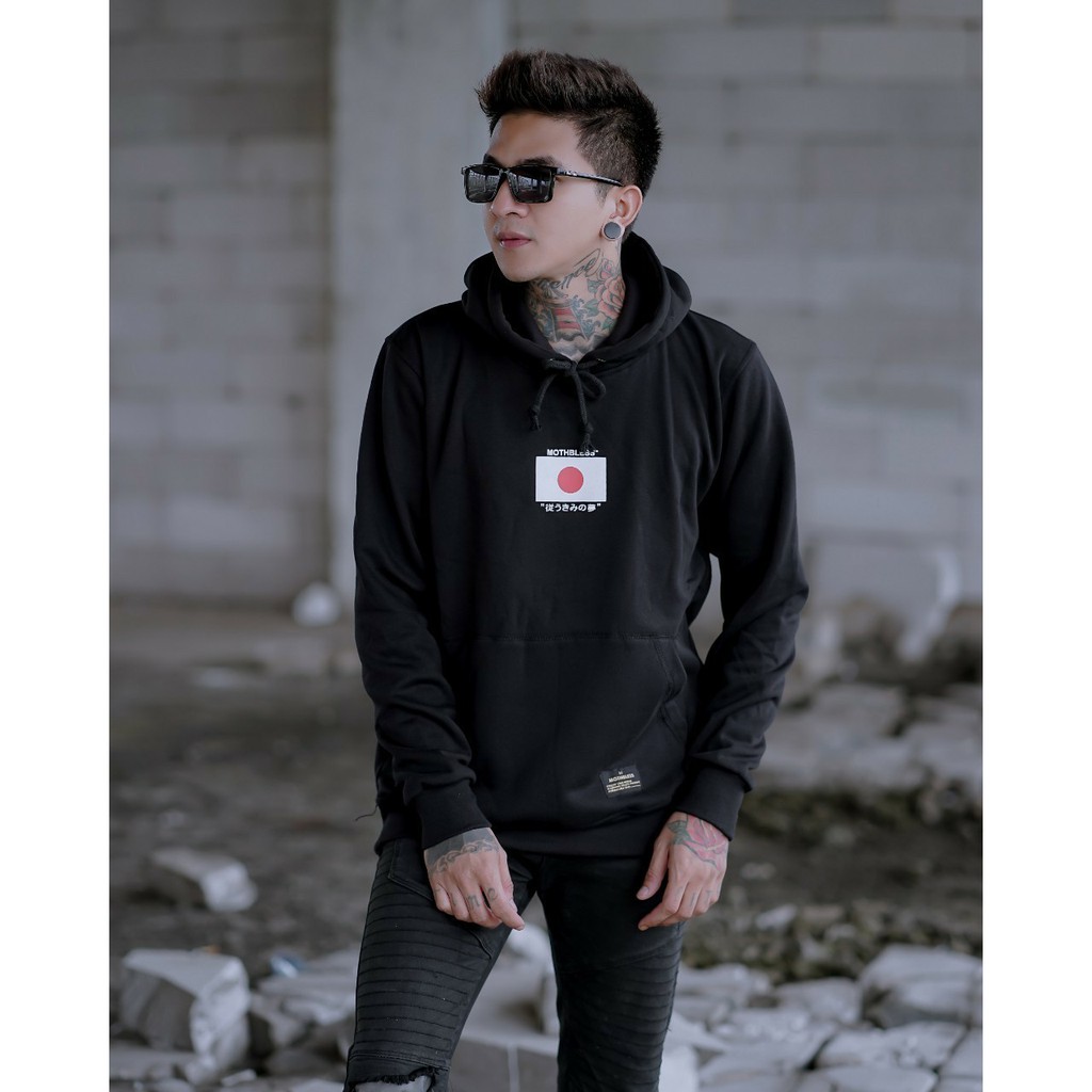 Jaket Hoodie MOTHBLES JAPANESE – Black  Edition Trendy Casual  Unisex Good Brand Quality Stylish