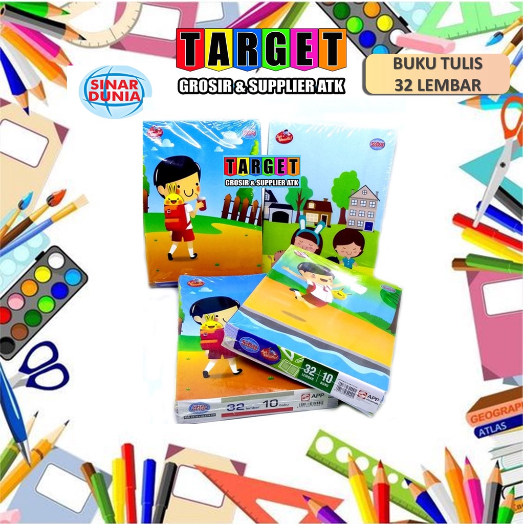 

BUKU TULIS SINAR DUNIA 32 LEMBAR / SIDU 32 (10 buku)
