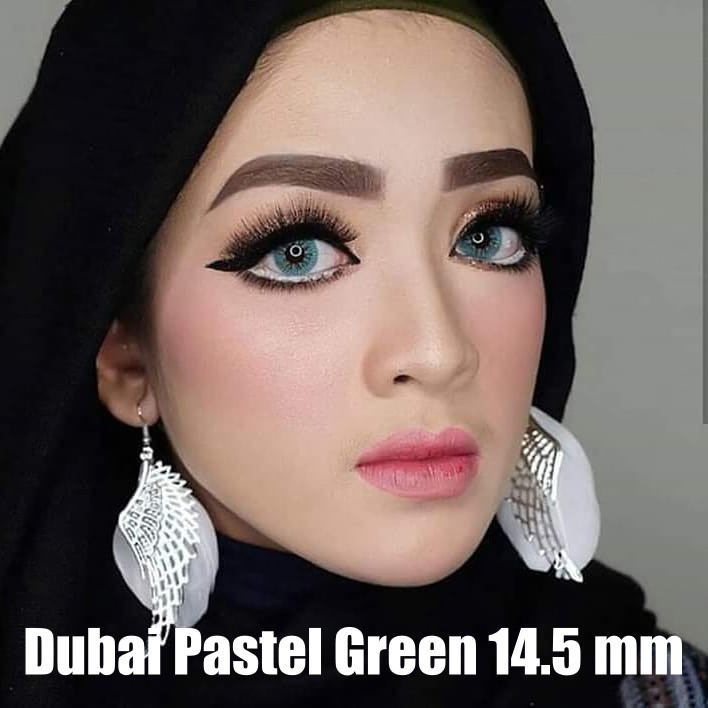 SOFTLENS MINUS NEW MORE DUBAI 14.5mm (-6.00) PASTEL GREEN GRATIS TEMPAT SOFLEN