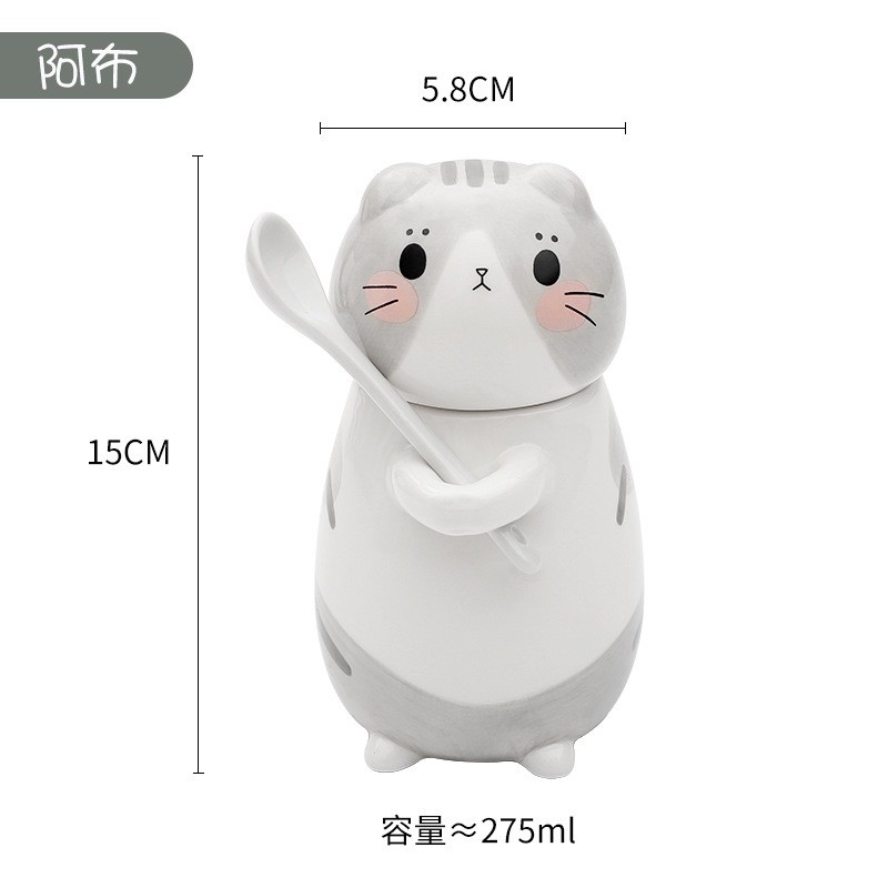 mug dan patung lucu kucing berbagai variasi unik dan lucu bahan keramik import dengan kotak dan streofoam packaging-4