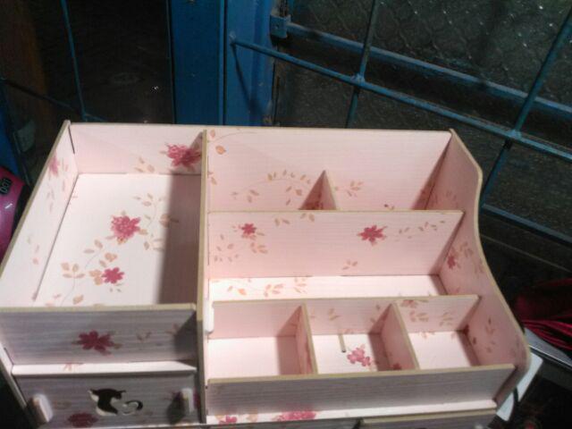 Rak Kosmetik Aksesoris 616 Bahan Kayu Desktop Storage Kitty Cat 213