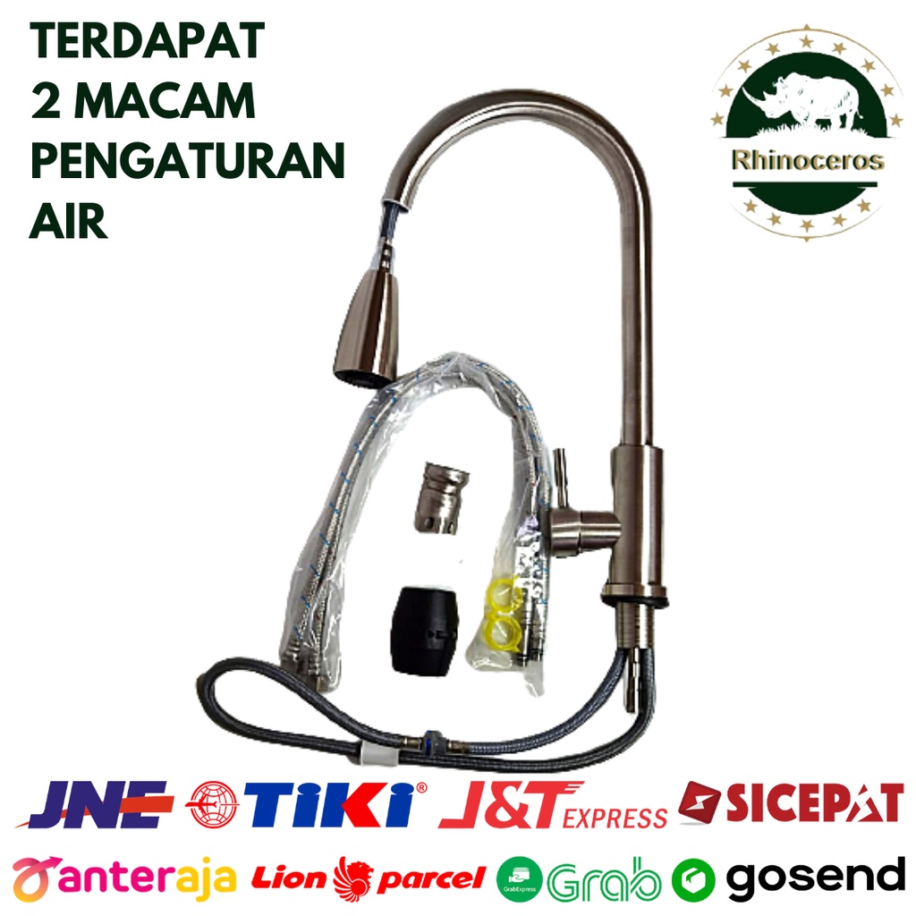 Keran Tarik Dapur Stainless Keran Air Cuci Piring Kran Air Putar