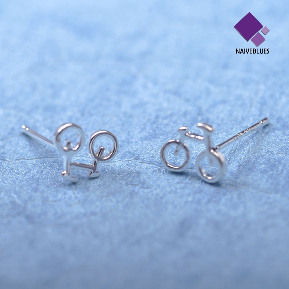 Anting Stud Desain Sepeda Lucu Untuk Wanita