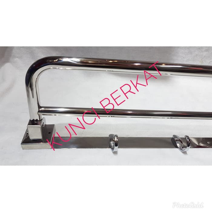 Gantungan Handuk/Rak/Towel Handuk/2 Baris/Bulat/Stainless