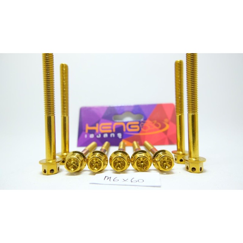 baut probolt flower gold silver HENG THAILAND m6x70 6x70 drat 10 panjang 7cm